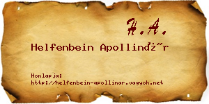Helfenbein Apollinár névjegykártya